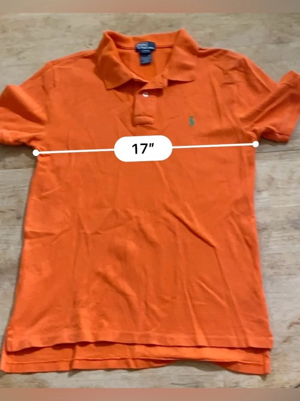 Vintage Polo Ralph Lauren Big Boys’ Sz L (14-16) Orange Iconic Mesh Polo Shirt